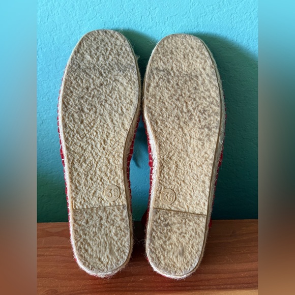 Red Suede Lace-Up Espadrille Boots Women’s Size 38 (7.5-8) Handmade Spain Style - Picture 6 of 8